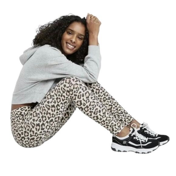 Wild Fable Animal Print Pink Gray Leggings Medium - Picture 1 of 2